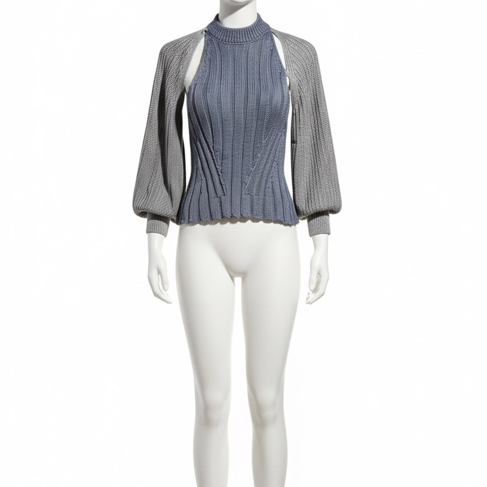 Asymmetrical Backless Knit Sweater Top - Picture 4 of 6